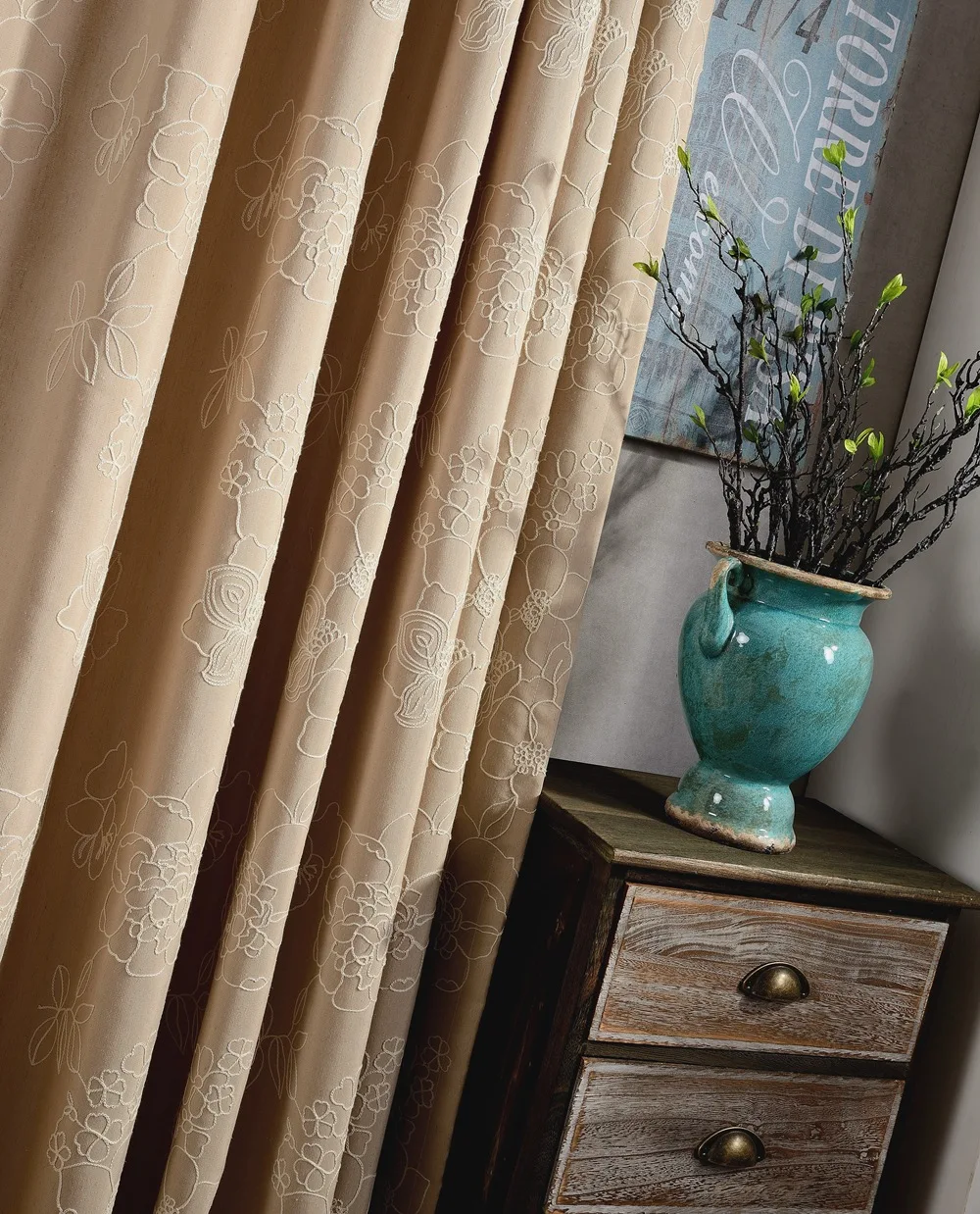 Элегантные льняные затемняющие шторы с вышивкой для гостиной тюлевые прозрачные