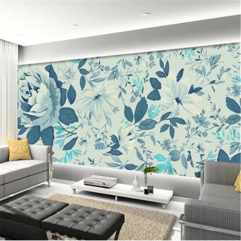 3D Фотофон для отеля ресторана большие зеленые цветы настенная живопись |