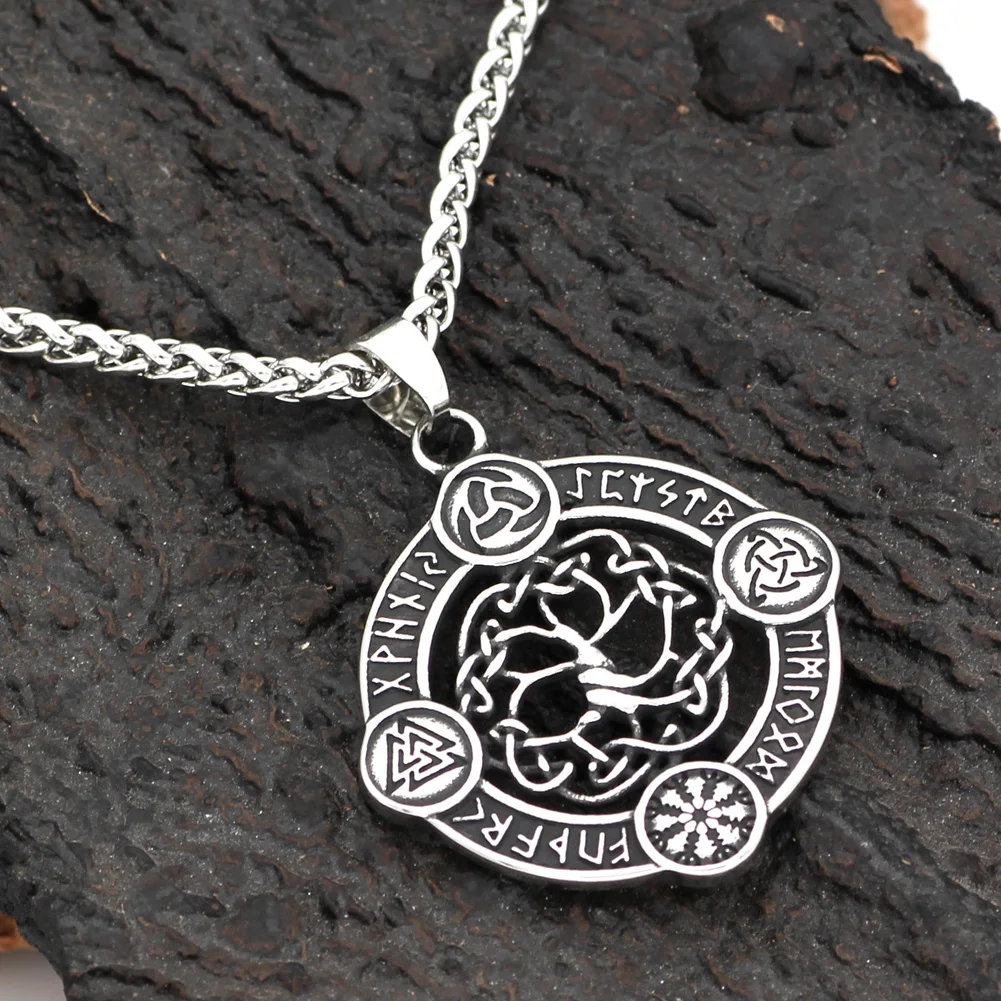 Нержавеющая сталь викингов Северный компас Vegvisir odin амулет кулон ожерелье с