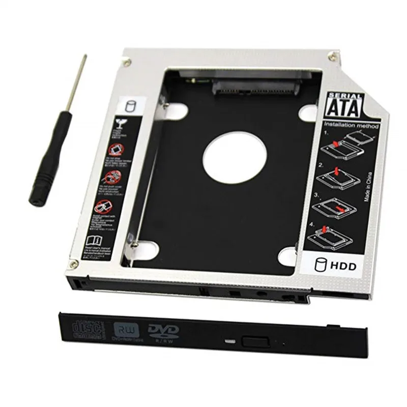 Универсальный алюминиевый SATA 3,0 2nd HDD Caddy 12,7 мм для 2," 2 ТБ SSD чехол Корпус жесткого диска для ноутбука DVD-ROM Оптический отсек