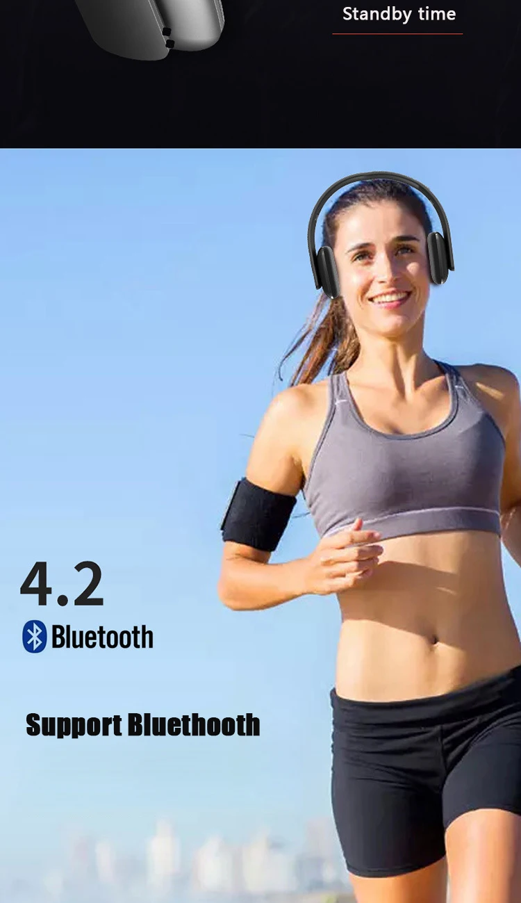 Bluetooth беспроводные наушники Беспроводная стерео гарнитура складная Спортивная Бас-гарнитура Регулируемые наушники с микрофоном для ios