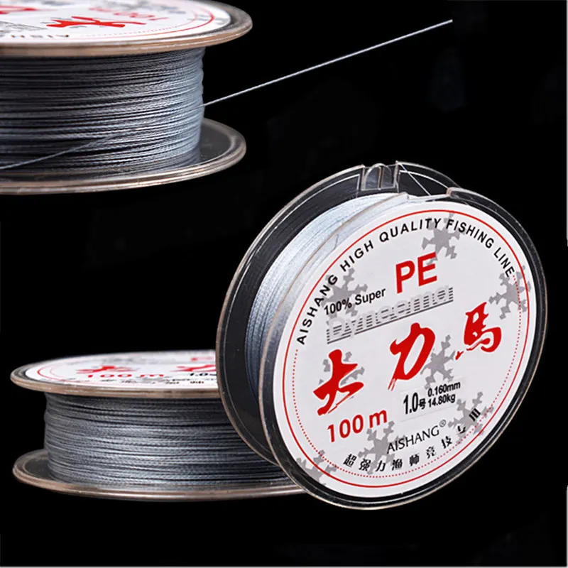 

100M PE Fishing Line Red/Green/Grey/Yellow/Blue 4 Stands 4 Weaves Braided Line 10LB-100LB Available PE Line with Yellow Package