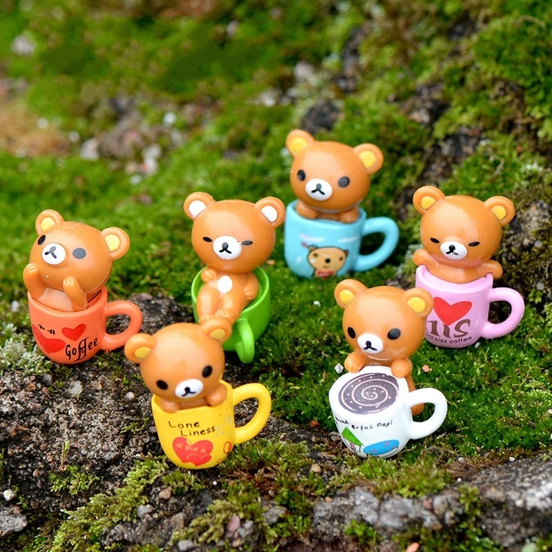 1 шт. милый мультфильм Rilakkuma на чашки 6 типов DIY смолы фея сад ремесло украшения