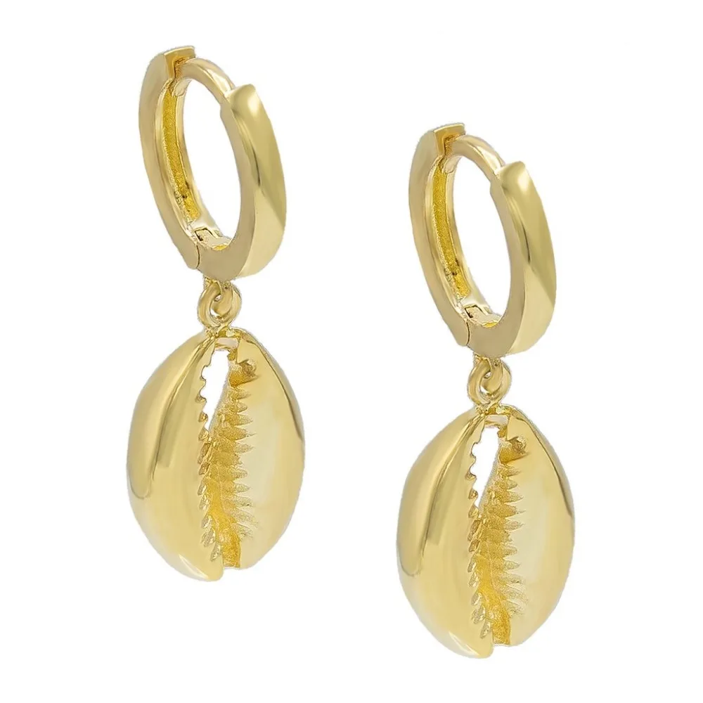 Висячие серьги sea shell золотого цвета Летний Пляжный подарок для девочек и женщин