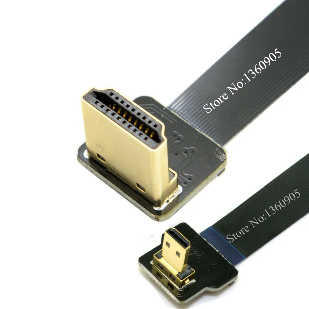5 см/10 см/15 см/20 см/30 см сверхмягкий плоский кабель HDMI FPV с углом микро вверх и