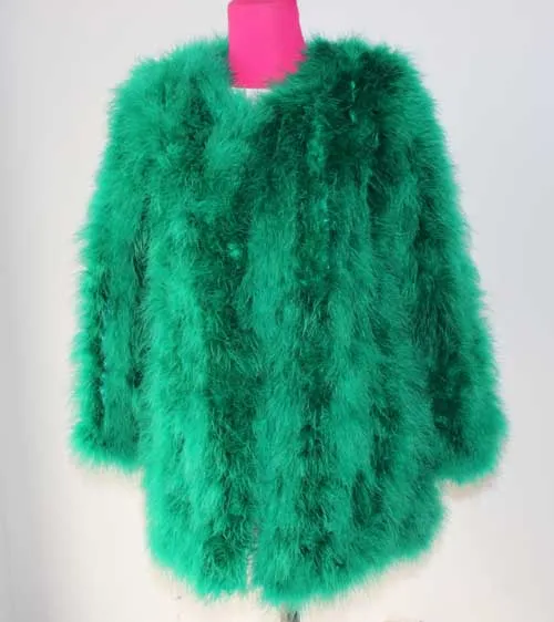 Linhaoshengyue длинные 70 см Страусиные волосы пальто мода - Цвет: green