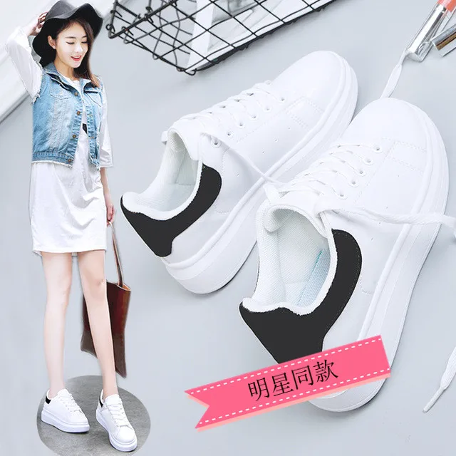 Маленькая белая женская обувь Новинка весна лето 2019 для отдыха на плоской