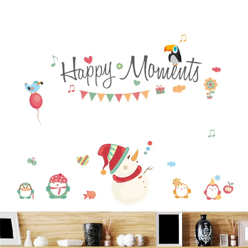 Merry Новогодние товары стены Стикеры для детской комнаты с Санта Клаусом и