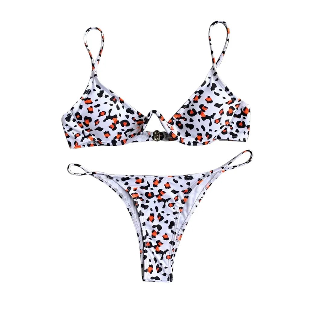 Женский модный бюстгальтер с чашками пуш ап пляжный комплект бикини купальник