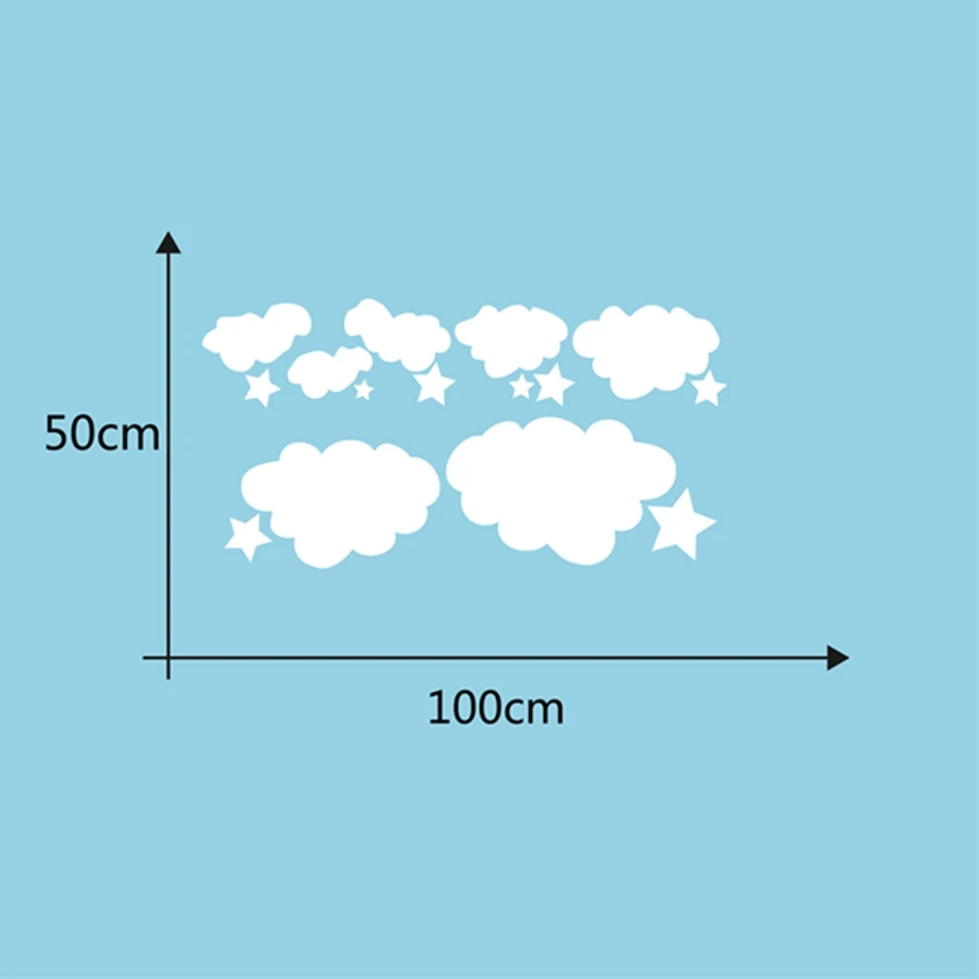 

Stasr & Clouds Vinyl Wall Sticker Kids Room/Baby Room Cute Wall Decals Decor