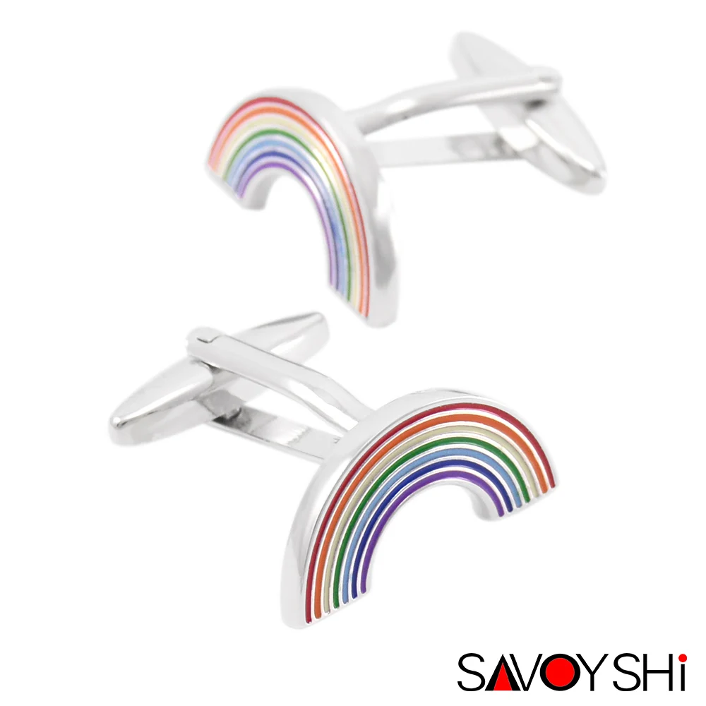 SAVOYSHI новинка радужные запонки для мужчин рубашки манжеты высокое качество