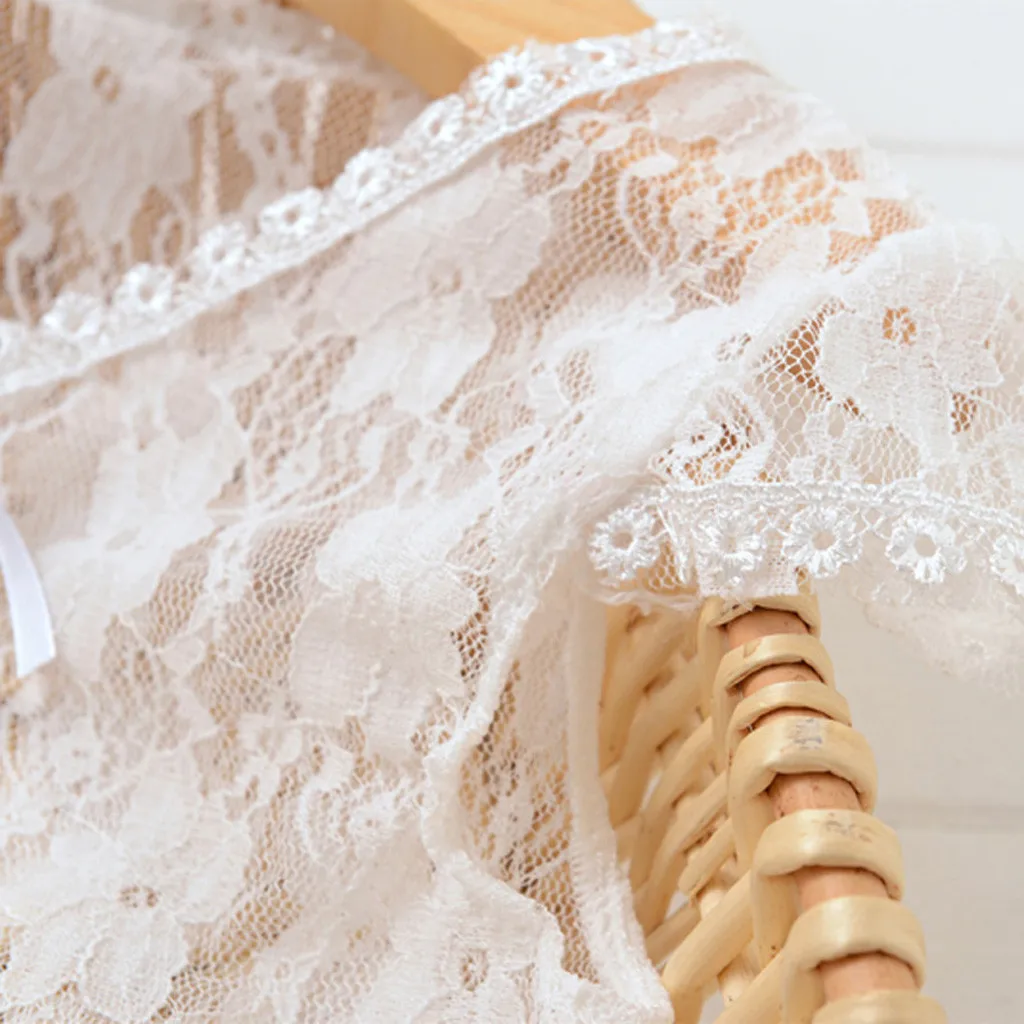 Летняя Детская кружевная маленькая куртка-шаль кардиган с короткими рукавами