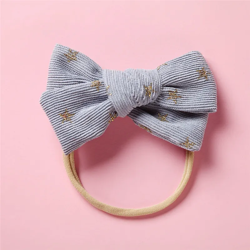 headband 7 1 шт., повязки на голову из вельвета с бантом или заколки для волос, тканевый бант для девочек, заколки для волос с милым принтом, аксессуары для волос - Цвет: headband 7