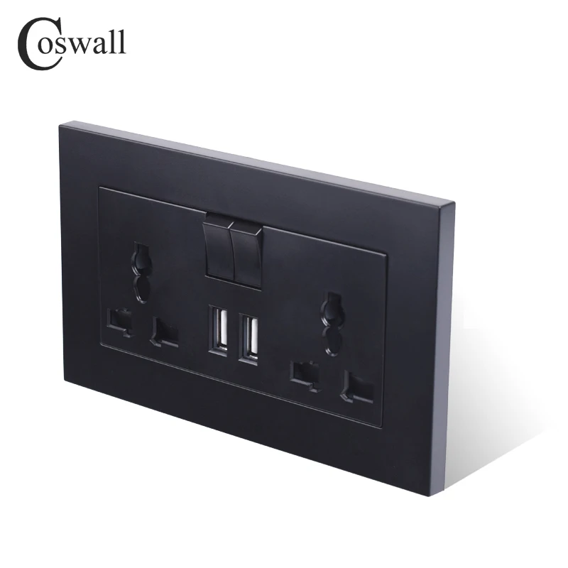 COSWALL 13A универсальное переключаемое гнездо 2 USB порт зарядки для мобильного выхода