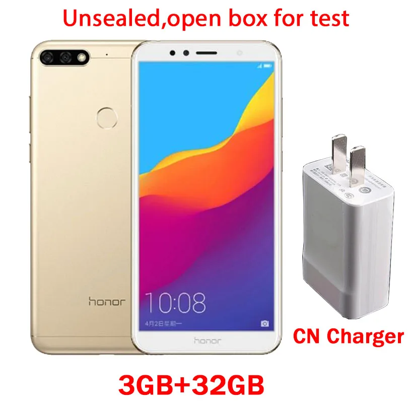 Honor 7C, 3 ГБ, 32 ГБ, 5,99 дюйма, Восьмиядерный процессор Snapdragon 450, фронтальная камера 3000 МП, двойная камера заднего вида, мАч, отпечаток пальца - Цвет: 3GB 32GB Gold