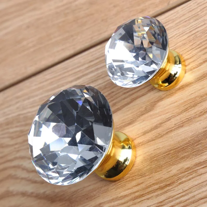 Прозрачные прозрачные ручки для ящиков и шкафов k9 кухонных модные роскошные