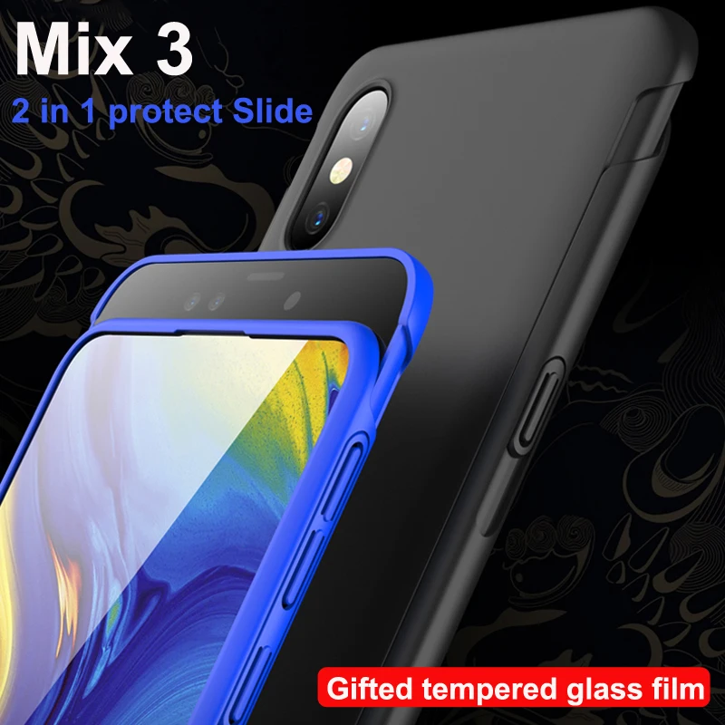 Чехол для Xiaomi Mi Mix 3 Mix3 2 в 1 скользящие противоударные матовые жесткие чехлы из