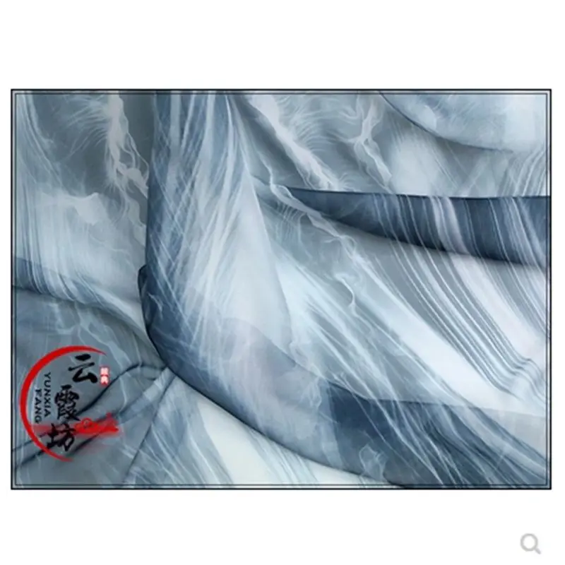 Китайская винтажная шифоновая ткань с 3D принтом для шитья платья и женский