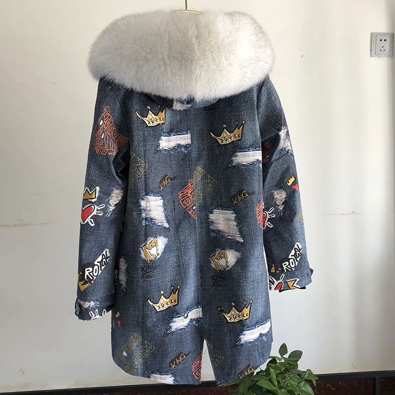 Fox Fur Color 3 Женская водонепроницаемая куртка со съемной подкладкой из натурального меха лисы с капюшоном, пальто, Женское зимнее длинное пальто, парки - Цвет: Fox Fur Color 3