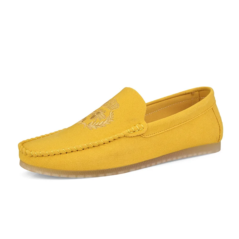 yellow 1 Новинка; мужская повседневная обувь; высококачественные дышащие мужские лоферы; Мягкие Мокасины; удобная обувь для вождения на плоской подошве; Gommino - Цвет: yellow 1