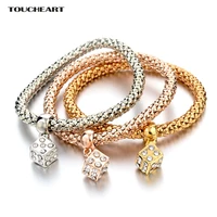 toucheart 3pcs luxury gold custom crystal cuff bracelets bangles for women charm jewelry making friendship bracelet sbr150195