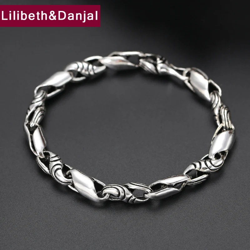 

Best Friend Survival Chain Bracelet 100% 925 Sterling Silver Men Vintage Enfant friendship Girl Bracelet Bangle Jewelry 2019 B14