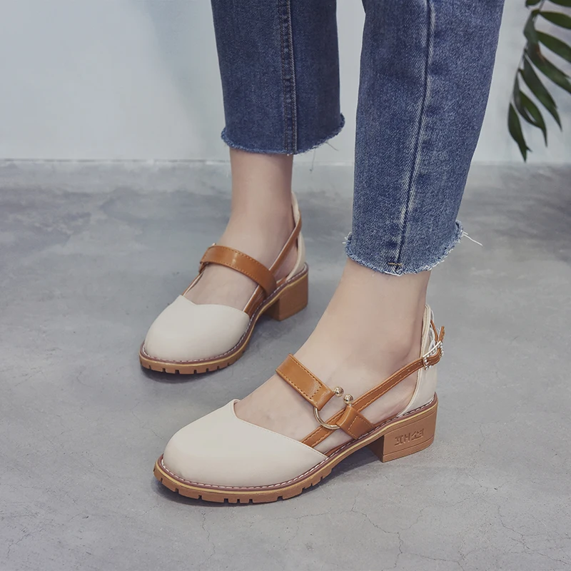 Сандалии гладиаторы с закрытым носком каблук средней высоты обувь женская на