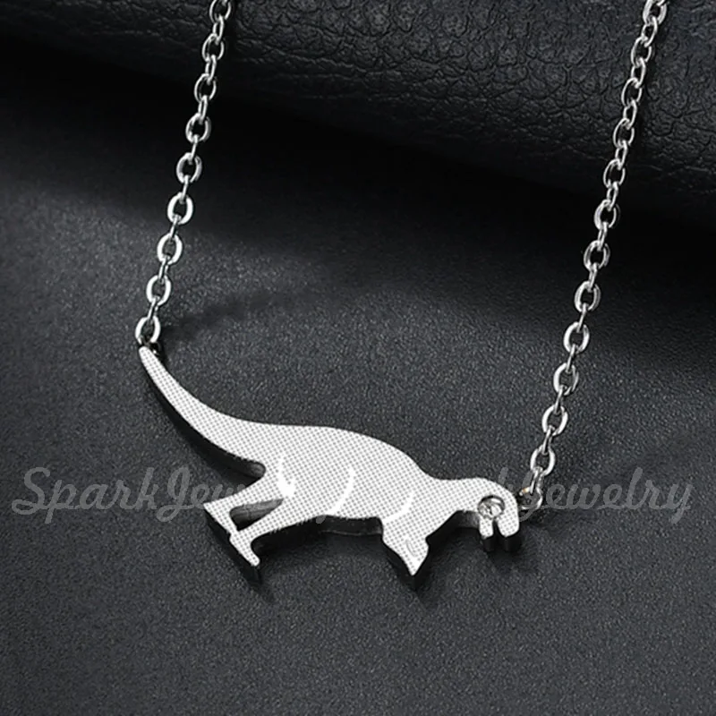 Модные аксессуары CZ Stone ожерелье с подвесками в форме динозавров цепочка из