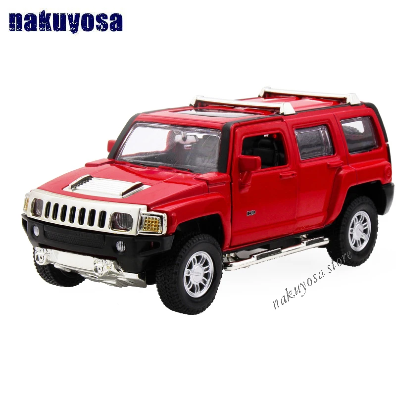 1/32 Collectible Alloy MZ Diecast Vehicles Model Hummer H3 Red w light&sound Pull Back Cars boy's Toys Gifts |