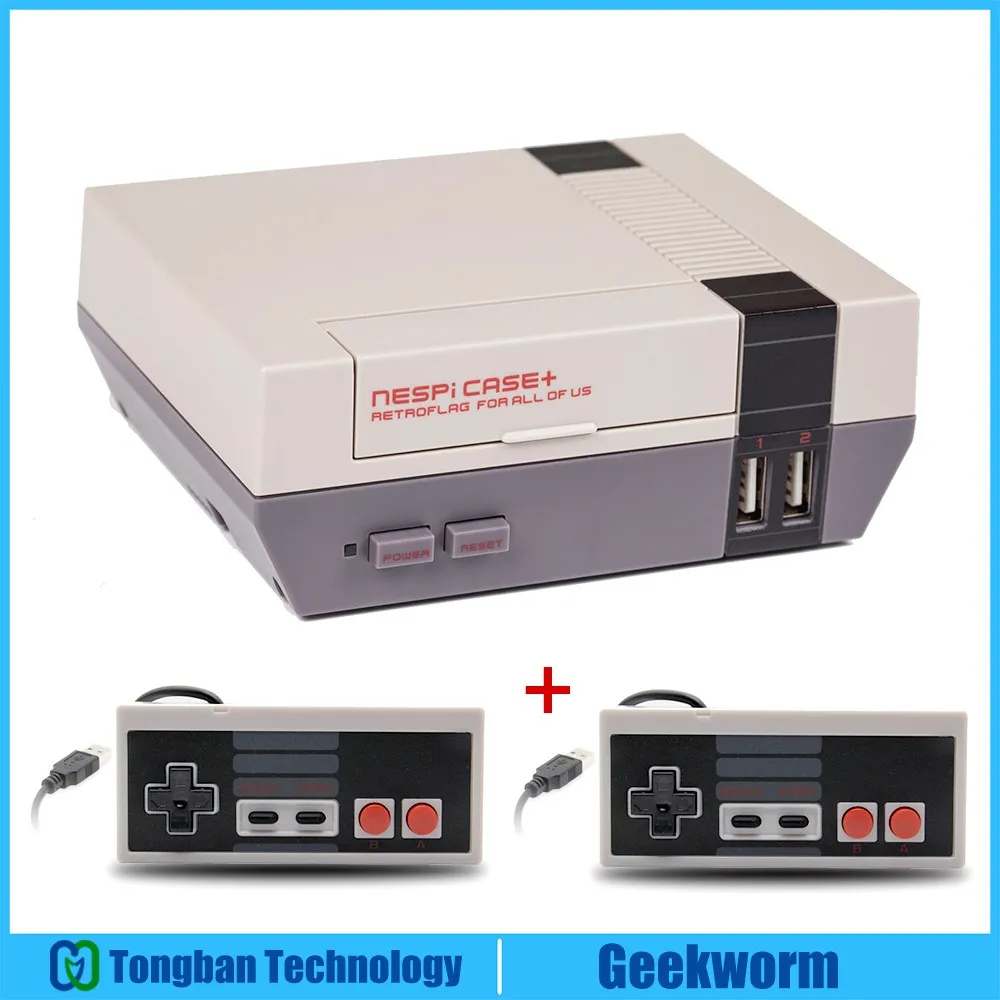 Raspberry Pi 3 Mini NES NESPi Чехол | корпус + 2 Pack USB игровая консоль Джойстик контроллер