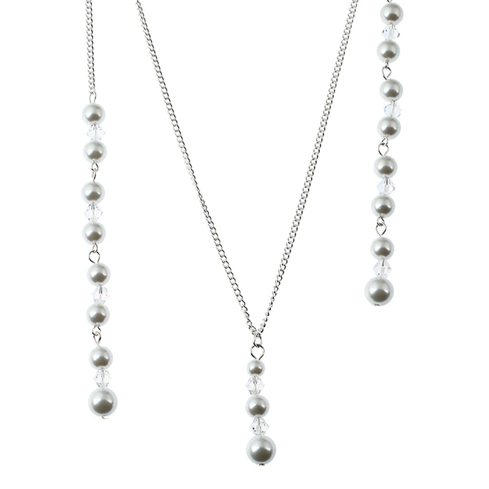 PIXNOR Мода невесты Хрустальная жемчужная подвеска ожерелье с открытой спиной