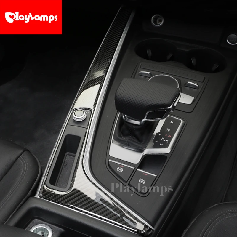 

Carbon Fiber car interior accessories Gear Control Strips Cover Stickers car For Audi A4 B9 2017 2018 car styling