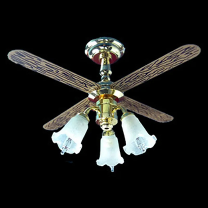 

1 : 12 dollhoue dinning room lamp home flower fan ceiling light