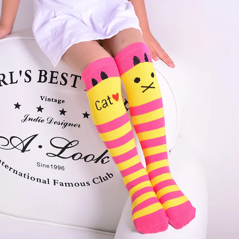 Детские гольфы с изображением мультяшной кошки носки для девочек Гетры