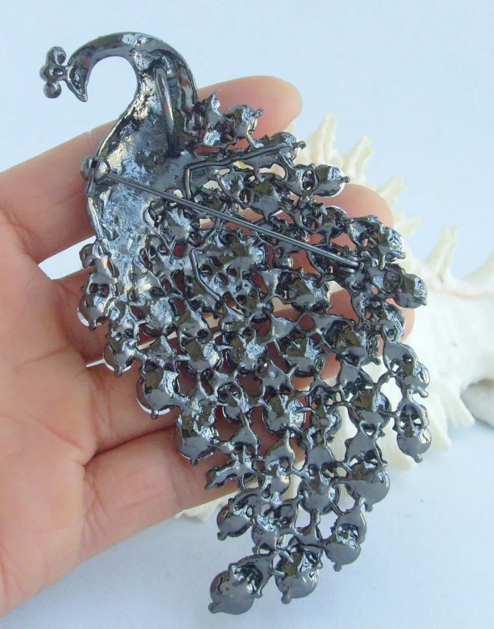 Винтажная подвеска в виде стразы черного и серого цвета 4 33 дюйма EE05651C2