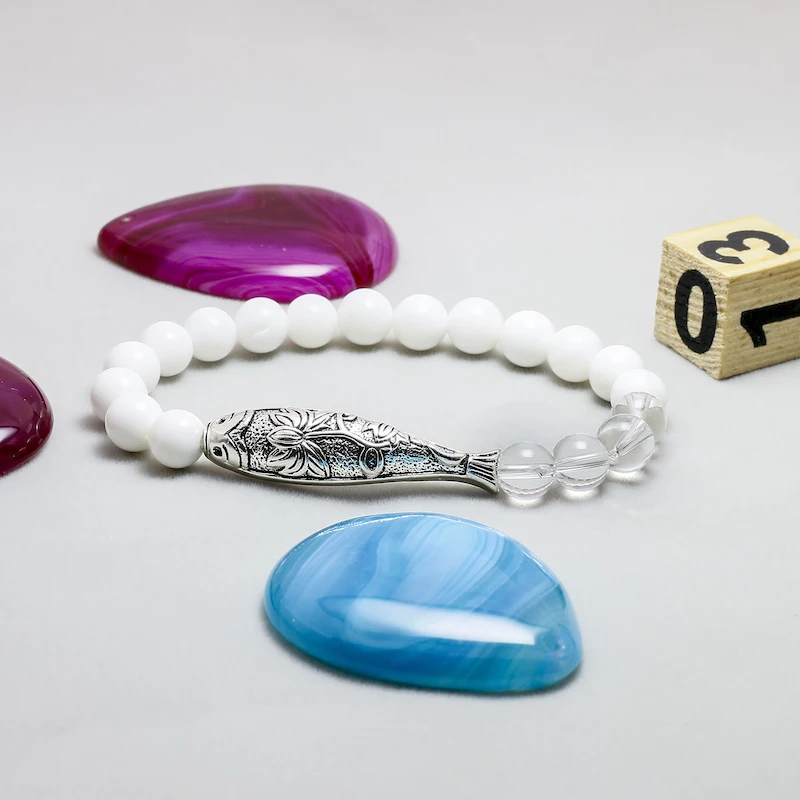 Белый Снежный камень с прозрачными кристаллами украшение для женщин подарок на