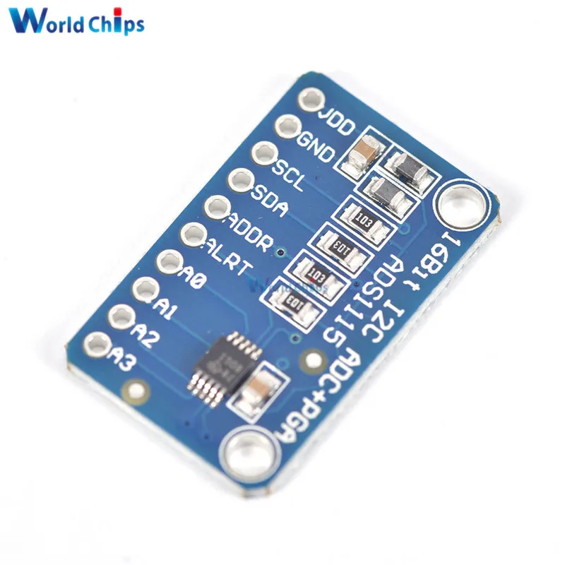 16 бит IIC I2C ADS1115 модуль ADC 4 канальный с усилителем Pro Gain макетная плата