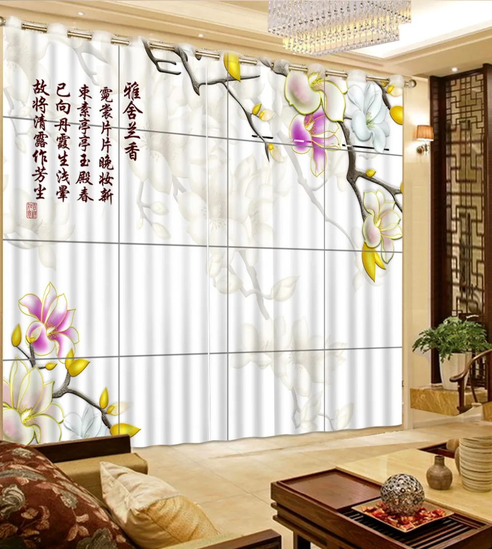 3D занавеска Классический домашний декор шторы в клетку с красочными цветами для