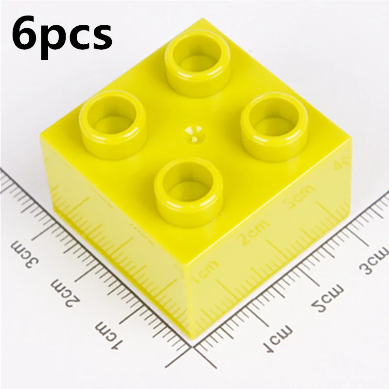 Diy-R501-9x6pcs 6 шт./партия 2X2 толстые Кирпичи Diy Большие размеры строительные блоки запас аксессуары совместимы с дублированные игрушки для детей подарок для детей - Цвет: Diy-R501-9x6pcs