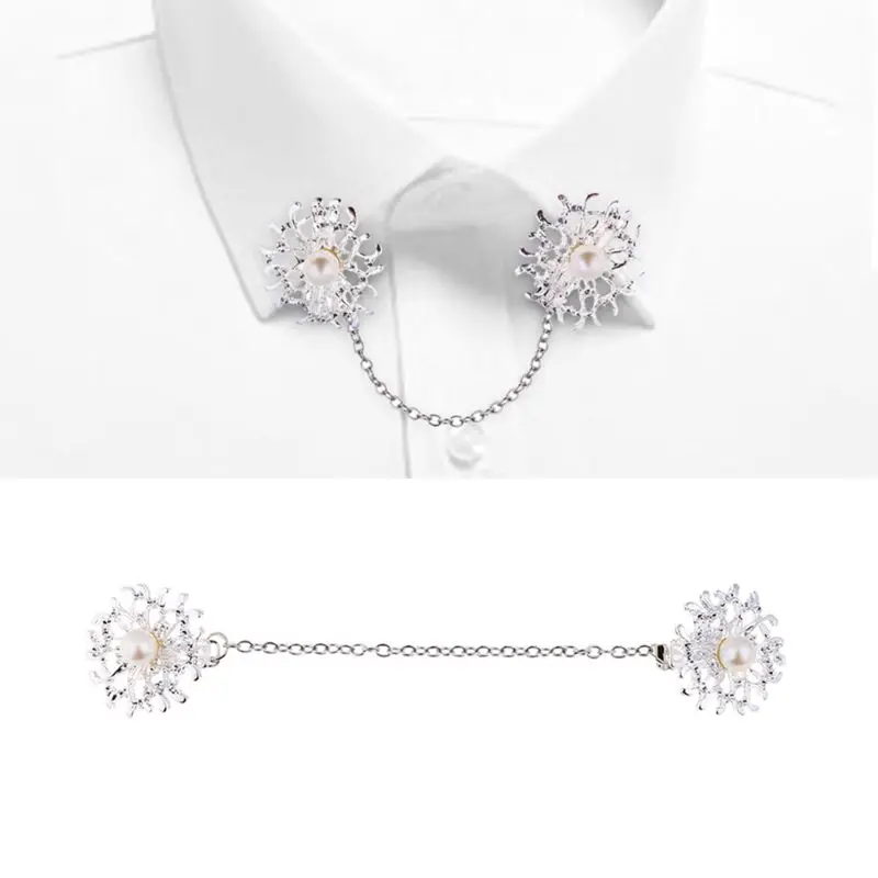 3 шт. ретро свитер зажим для шали Кардиган платье цветочный воротник цепочка