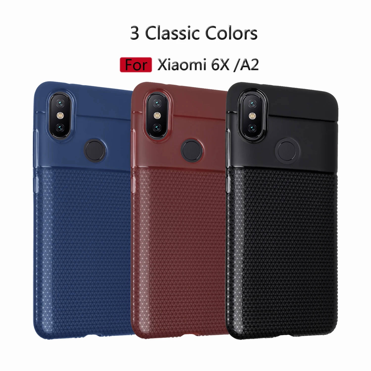Для Xiaomi Mi A1 A2 5X 6X чехол тонкий треугольная сетка рельефный мягкий гелевый
