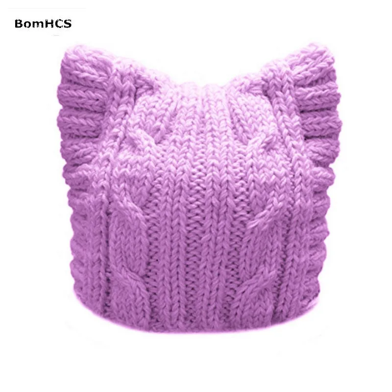 BomHCS вязаная шапка Pussycat ручной работы женская для парада с кошачьими ушками |