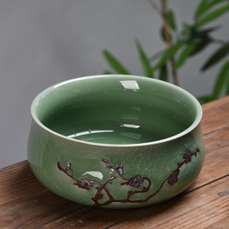 Винтажная чаша для мытья чая керамическая емкость рыб аксессуары китайских