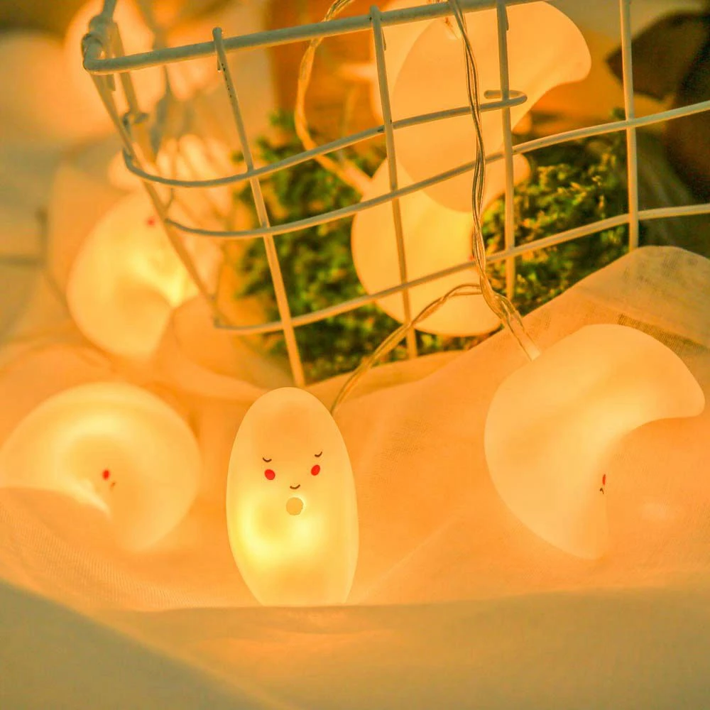 117 см 10 LED мультфильм Луна окно занавес огни гирлянда лампа Декор для вечеринки с