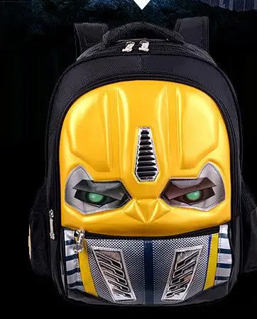 Small 3D ученик Bookbag двойная сумка через плечо робот-трансформер Люминесцентная Водонепроницаемая детская книжная сумка - Цвет: Small
