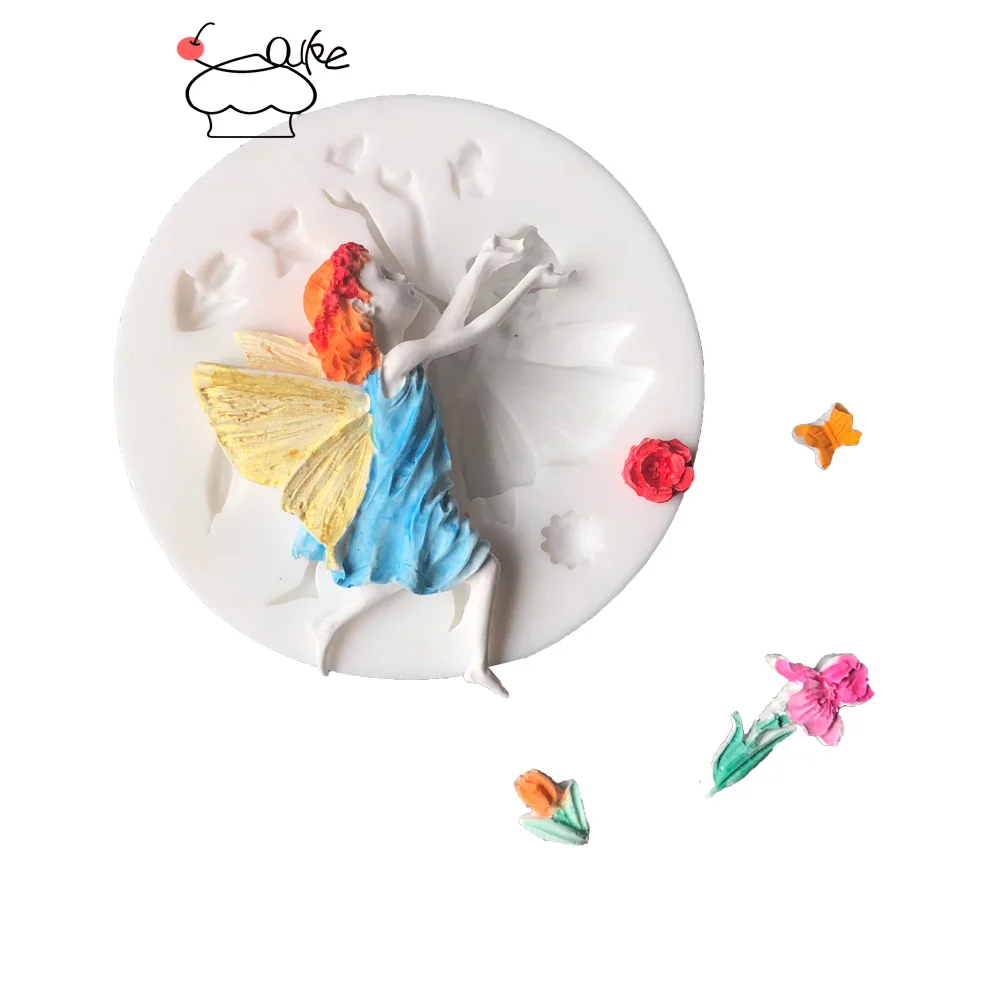 Aouke цветок фея девушка помадка кекс украшения формы торт Силиконовая форма