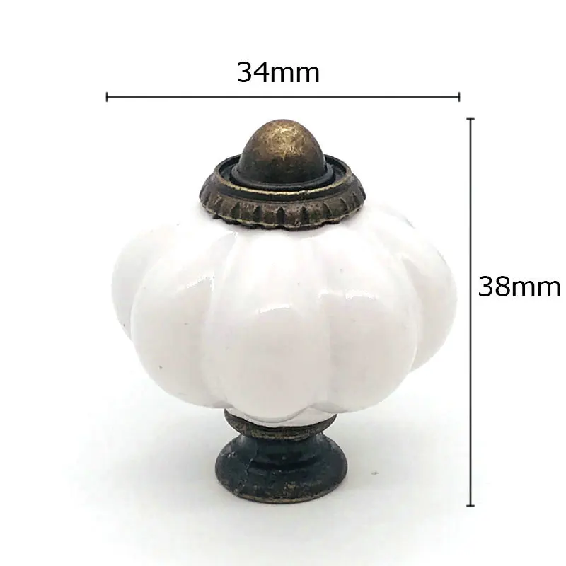 8pcs Rural Style Furniture Shower Door Pulls Kitchen Hardware Handle Bedroom Single Round Ceramic Drawer Cabinet Knobs 34mm dia |