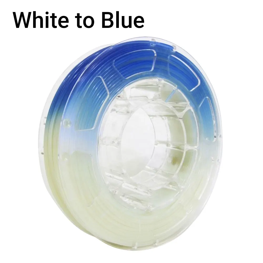 White to Blue TOPZEAL PLA светильник, изменяющий цвет, нить для 3d принтера, точность измерений+/-0,05 мм, PLA 1 кг катушка, PLA 1,75 мм для 3d принтера - Цвет: White to Blue