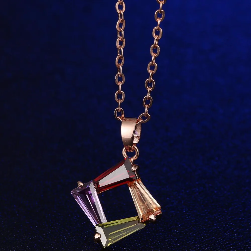 Женский комплект свадебных украшений CARSINEL ожерелье и серьги цвета розового золота с фианитом медные