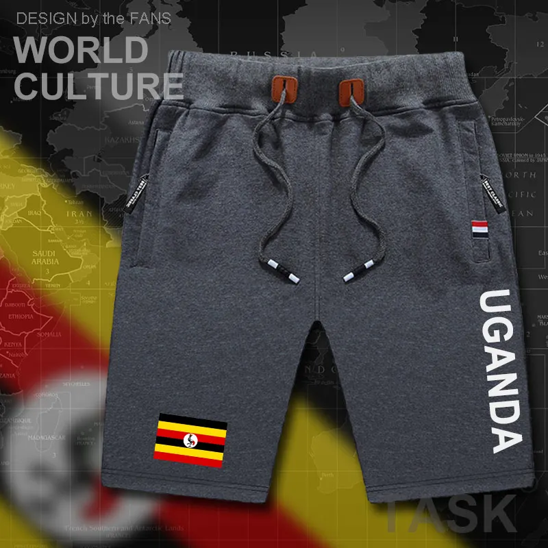 

Uganda Ugandan mens shorts beach man men's board shorts flag workout zipper pocket sweat bodybuilding 2017 cotton brand new UGA